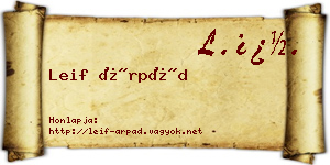Leif Árpád névjegykártya